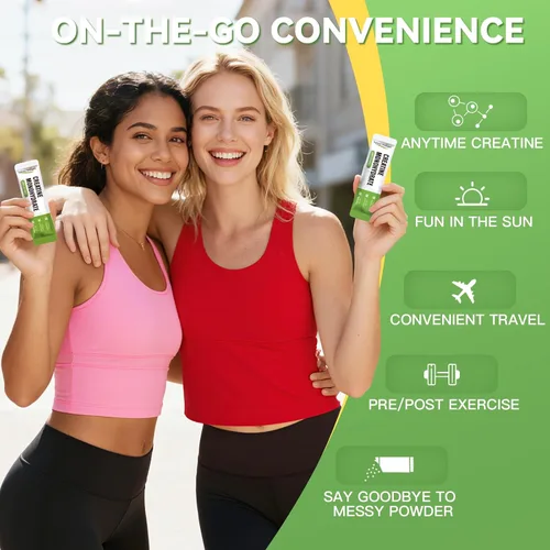 Vista 7 de Paquetes de viaje de polvo de monohidrato de creatina, 5000 mg de creatina pura micronizada para hombres y mujeres, crecimiento muscular y energía