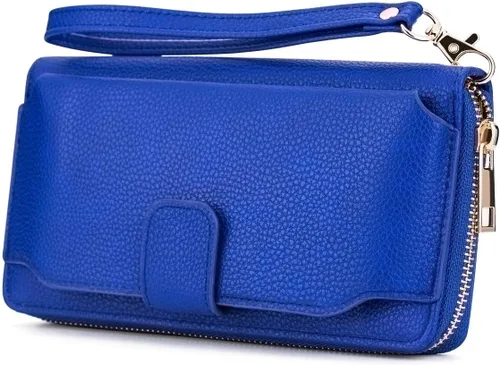 Vista 4 de Cartera de pulsera para mujer con soporte para teléfono celular con cremallera alrededor del bolso