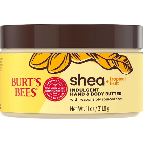 Vista 11 de Burt's Bees Manteca de karité + frutas tropicales indulgente para manos y cuerpo, no grasa, rica en antioxidantes para una piel brillante,