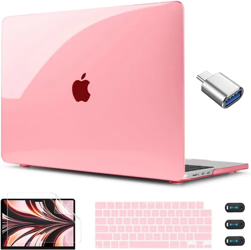 Vista 22 de CISSOOK para MacBook Air 13.6 M4 M3 M2 Funda 2025 2024 2022 Release, Carcasa Rígida de Plástico y Cubierta de Teclado y Adaptador USB para MacBook