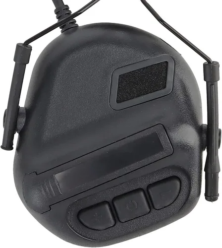 Vista 5 de Auriculares tácticos para casco de disparo, protección auditiva, amplificación de sonido, reducción de ruido, orejeras con micrófono desmontable