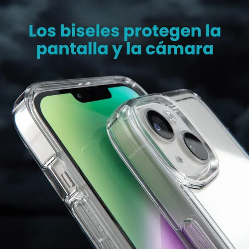 Vista 4 de Speck Funda transparente para iPhone 14 y iPhone 13 - Protección contra caídas, resistente a arañazos y anti-amarillamiento, funda de doble capa