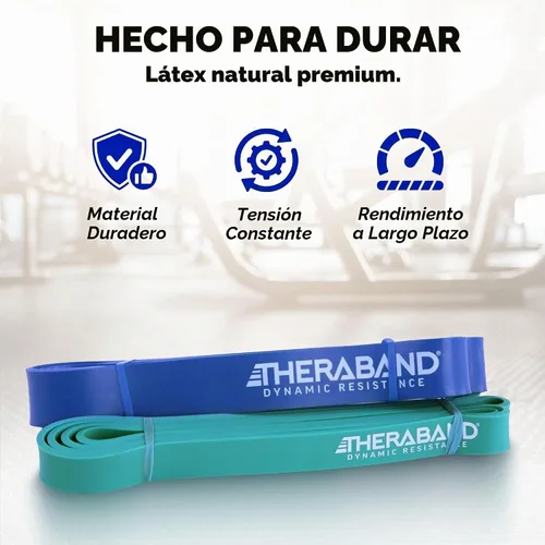 Vista 6 de THERABAND Bandas de alta resistencia, juego de 2 súper bandas elásticas para mejorar la flexibilidad, rehabilitación de lesiones y entrenamientos