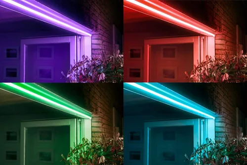 Vista 3 de Tira de luz LED RGB de silicona de neón flexible, impermeable, multicolor, control remoto para el hogar, jardín, decoración arquitectónica