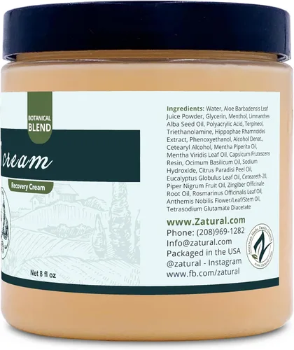 Vista 2 de Zatural Crema caliente relajante para frotar muscular, gel para sudar, crema para apretar la piel, loción para entrenamiento, masaje