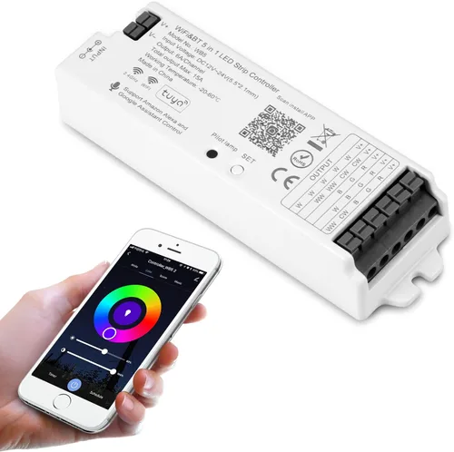 Vista 9 de LM052 ZigBee 3.0 Controlador de tira LED RGB CCT RGBW 5 en 1 regulable compatible con Smart Life APP/Alexa Echo/Google Assistant Home/Siri