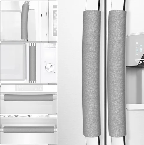 Vista 9 de Fundas para manijas de puerta de refrigerador, 6 unidades, fundas de cuero para manijas de electrodomésticos, mantiene tu nevera, microondas, horno
