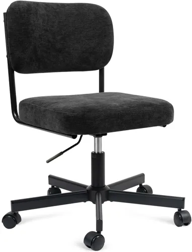 Vista 8 de Silla de tocador con ruedas, bonita silla de escritorio sin brazos con respaldo, silla de oficina pequeña giratoria de altura ajustable, cómoda