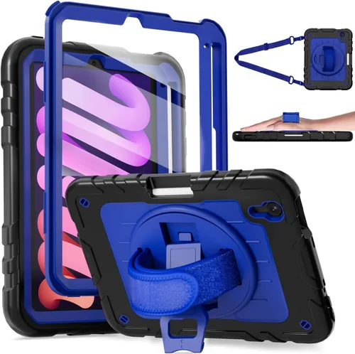 Vista 10 de Funda para iPad mini 7 A17 Pro/iPad mini 6 de 8.3 pulgadas, funda para iPad mini de 7ª/6ª generación (2024/2021) con soporte para lápiz/soporte