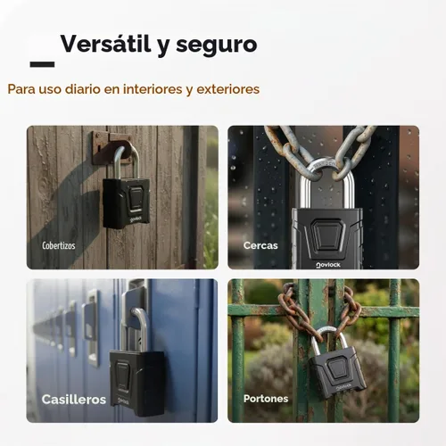 Vista 8 de Candado de combinación para exteriores, resistente, grande, resistente a la intemperie con código, para puertas, vallas, cobertizos, taquillas