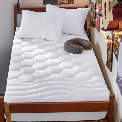 Vista 16 de Bedsure Protector de colchón beige individual XL – Cubrecolchón suave para dormitorio universitario, protector de cama individual extra largo