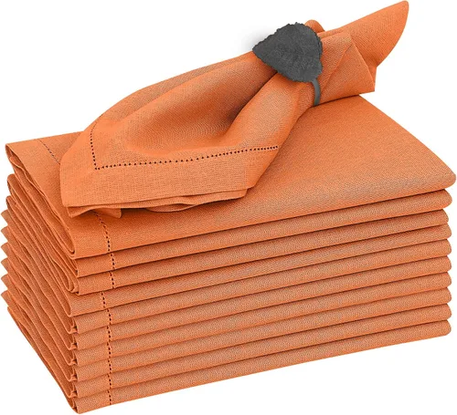 Vista 40 de Ruvanti Juego de 6 Servilletas de Lino, Servilletas de Tela de 18x18 pulgadas, Servilletas de Tela de Mezcla de Algodón y Lino Lavables, Suaves Negro
