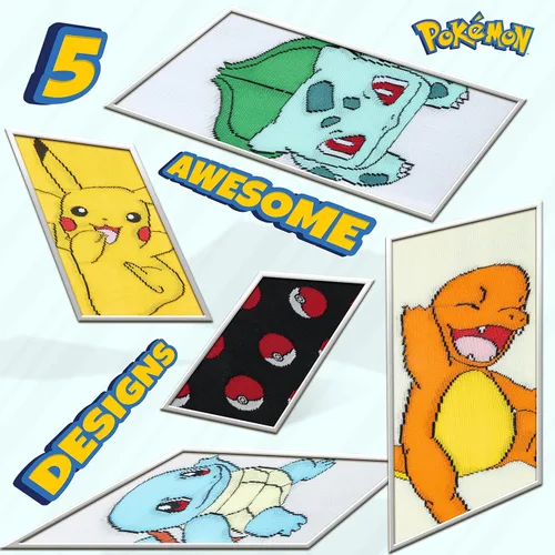 Vista 4 de Pokemon Paquete de 5 calcetines pikachu para niños, calcetines tobilleros elásticos y transpirables para niños, niñas, adolescentes y mujeres