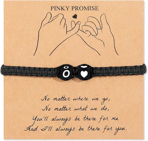 Vista 20 de Pulsera inicial para hombres y mujeres con letra, pulseras de dijes a juego para parejas, pulseras hechas a mano, regalo para novio y novia, regalo