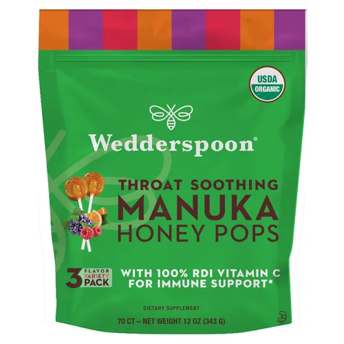 Vista 9 de Wedderspoon Gotas de miel de manuka orgánica, cereza, propóleo de abeja y equinácea, 20 unidades, USDA orgánico, miel genuina de Nueva Zelanda