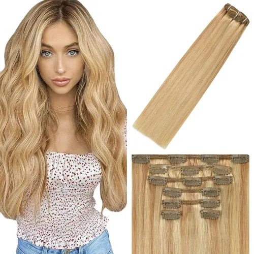 Vista 62 de WindTouch - Extensiones de cabello humano liso con pinzas, color negro azabache, 2.47 onzas, N.° 1, 12 pulgadas, 7