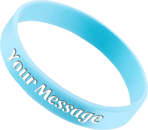 Vista 27 de 50 pulseras de silicona personalizadas para motivación, recuerdos de fiesta, eventos, cumpleaños, conciencia Negro