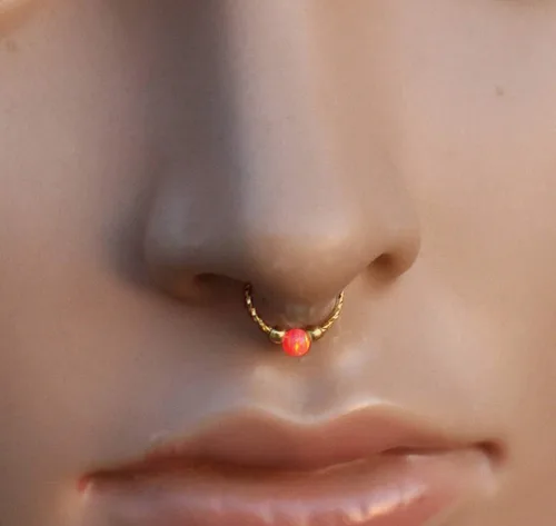 Vista 18 de Fake Opal Septum Rings