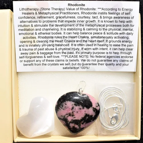 Vista 8 de Zenergy Gems - Collar con dije de corazón, piedras preciosas naturales del Himalaya en forma de corazón + cadena de plata de 20 + corazón de carga