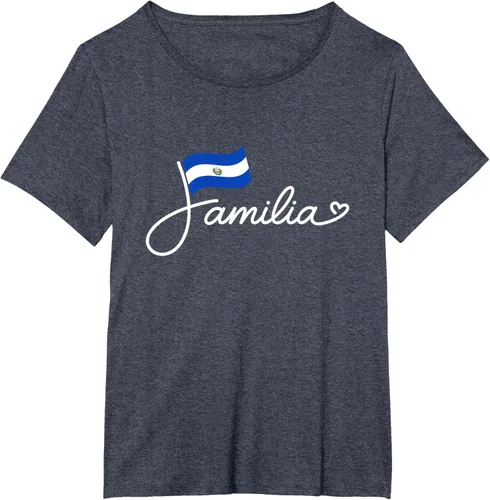 Vista 77 de El Salvador Familia - Camiseta con texto en inglés "La Familia de la Bandera Salvadoreña