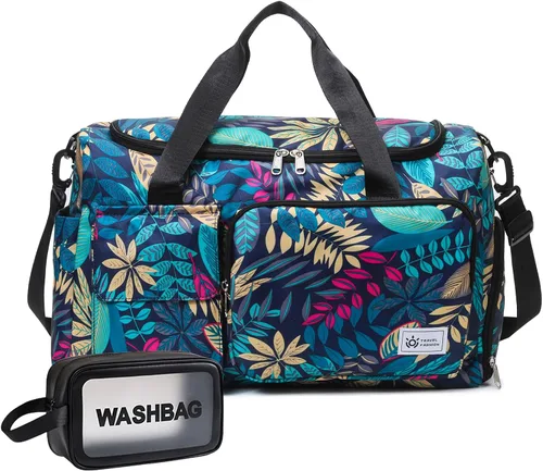 Vista 389 de Pequeña bolsa de gimnasio para mujer, bolsa de viaje con compartimento para zapatos