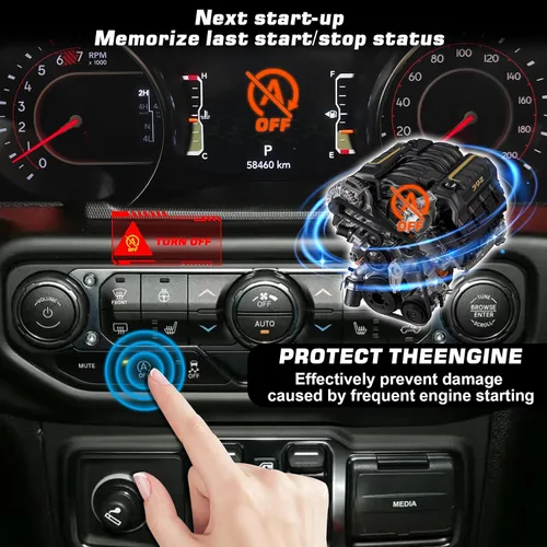 Vista 3 de Eliminador de parada de arranque automático para Jeep Wrangler JL JLU 2018-2024, cable de sistema de motor Plug Play de fácil instalación