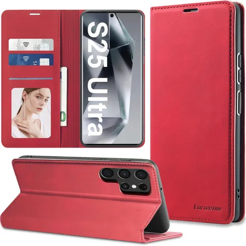 Vista 50 de Funda de piel con tapa para Samsung Galaxy Z Flip 3, con protección de bisagra, delgada y magnética tipo cartera [1 tarjetero], funda protectora a