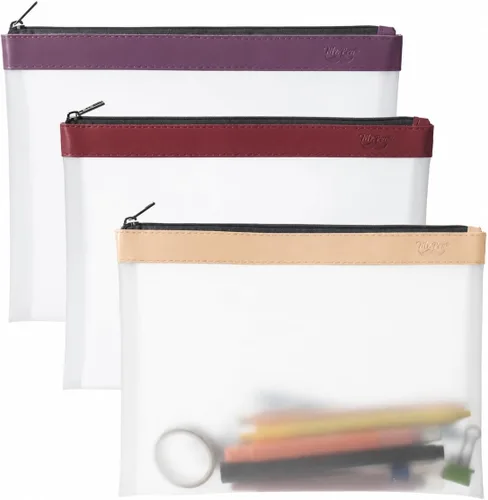 Vista 26 de Mr. Pen - Estuche transparente para lápices, paquete de 3, estuche transparente para lápices, bolsas para lápices