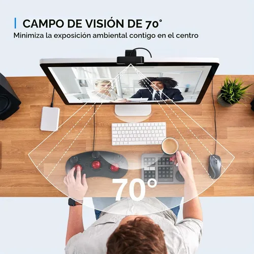 Vista 6 de EMEET C960 - Cámara web USB 2K QHD, 2 micrófonos con reducción de ruido y tapa de privacidad, enfoque automático TOF, plug and play
