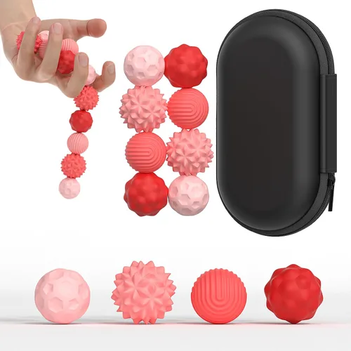 Vista 8 de Bolas magnéticas de juguete fidget, juguete sensorial de silicona para aliviar el estrés para adultos, adolescentes con autismo, ansiedad, TDAH