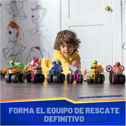 Vista 6 de Paw Patrol: Rescue Wheels Chase's Cruiser, camión de juguete con lanzador de proyectiles y figura de acción coleccionable, juguetes para niños