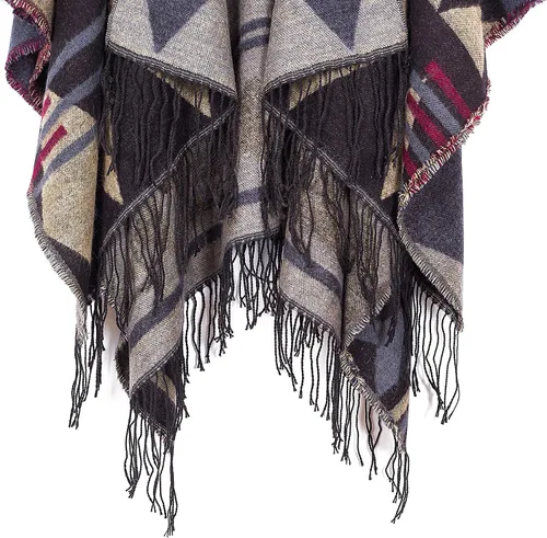 Vista 28 de Chales cálidos para mujer, cárdigan con frente abierto, estilo vintage, poncho