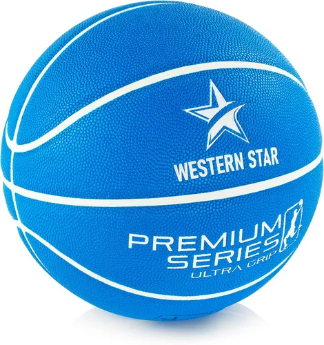 Vista 2 de Western Star Baloncesto profesional, tamaño y peso oficiales, tamaño 7, 29.5 pulgadas, ultra agarre, pelota de juego para interiores y exteriores