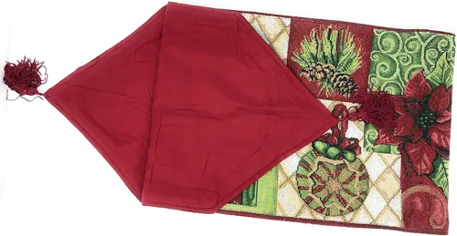 Vista 2 de Tache Home Fashion Holiday Tidings - Tapiz decorativo para festividades navideñas, 13 x 72 pulgadas, marfil, beige, rojo, borgoña, verde