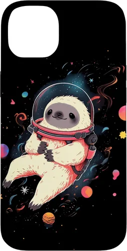 Vista 15 de Sloth Floating in Space Planets Stars Sloth Lover Case for iPhone 16