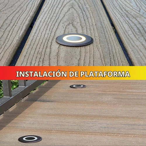 Vista 6 de LUMENGY Luz LED para pavimentadora y cubierta con efecto de luz de anillo patentado, 1 W, 12 V de bajo voltaje, IP67 impermeable, para cubiertas