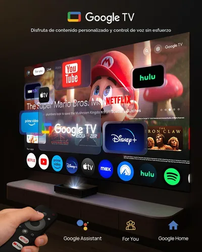 Vista 3 de WEMAX Nova Pro Proyector de Tiro Ultra Corto 4K, TV Láser ALPD de 150", Smart Google TV, 2100 Lúmenes ISO, Dolby Audio DTS-HD, Proyector UST