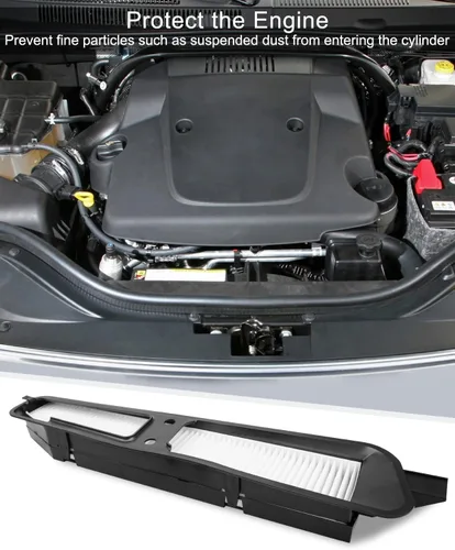 Vista 3 de 82208300 Kit de filtro de aire de cabina con carcasa de repuesto 82208300K apto para Jeep Grand Cherokee 1999-2010 Filtrando eficazmente el polvo