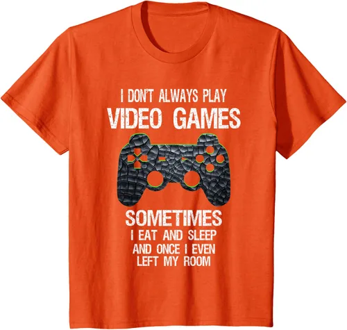Vista 39 de Funny Gamer Video Games - Camiseta para niños y adolescentes, ajuste clásico, color negro, mezcla de algodón, Negro