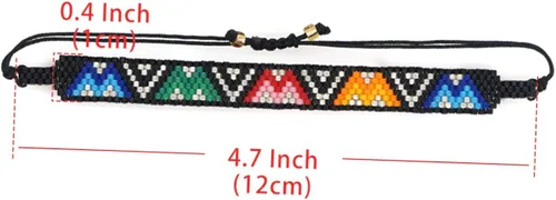 Vista 8 de KESYOO Muñequeras para mujer, pulseras geométricas de cuentas, pulseras ajustables para mujer, pulsera para dijes, pulsera dorada ajustable, pulsera