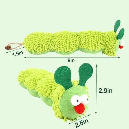 Vista 5 de Almohada de hierba gatera en forma de oruga, una bonita almohada masticable para gatos de interior de todas las edades