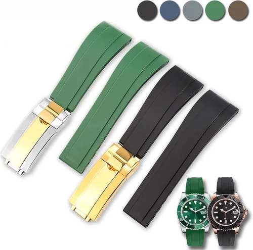 Vista 3 de NRYCR Correa de reloj para Rolex SUBMARINER YachtMaster DAYTONA silicona impermeable reloj correa reloj accesorios caucho pulsera cadena reloj