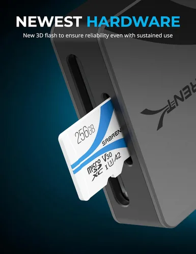 Vista 3 de SABRENT Rocket - Tarjeta de memoria MicroSDXC V30 A2 de 256 GB, paquete de 2 unidades, R100MB/s W30MB/s, compatible con Steam Deck, Nintendo-Switch