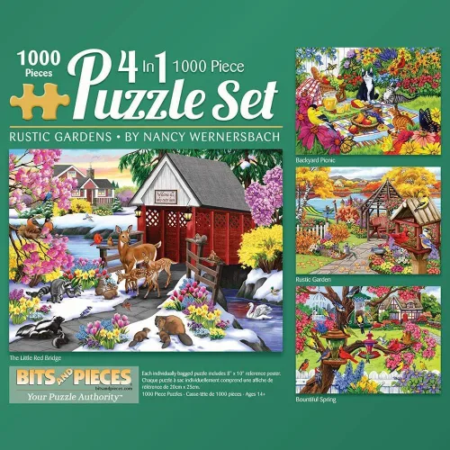 Vista 10 de Bits and Pieces - Paquete múltiple 4 en 1 de 300 piezas de rompecabezas para adultos - Juego de rompecabezas de 300 piezas de Nancy Wernersbach