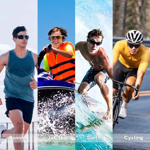 Vista 5 de Lentes de sol polarizados para hombres y mujeres jóvenes de béisbol ciclismo correr conducir pesca golf motocicletas lentes TAC UV400