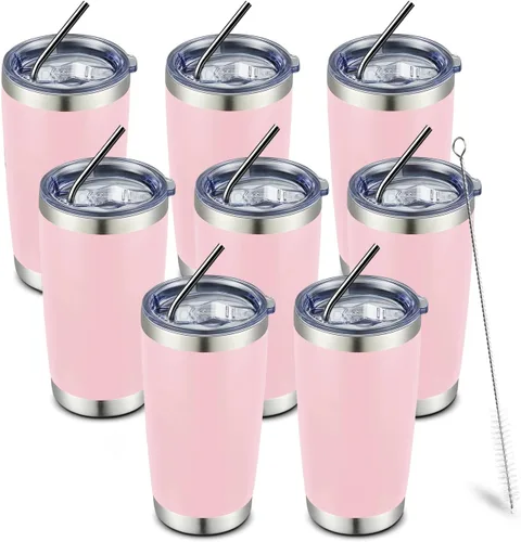 Vista 48 de COMOOO Vaso Térmico de 20 onzas al por Mayor con Aislamiento al Vacío de Doble Pared, Taza de Viaje de Acero Inoxidable con Tapa y Pajita
