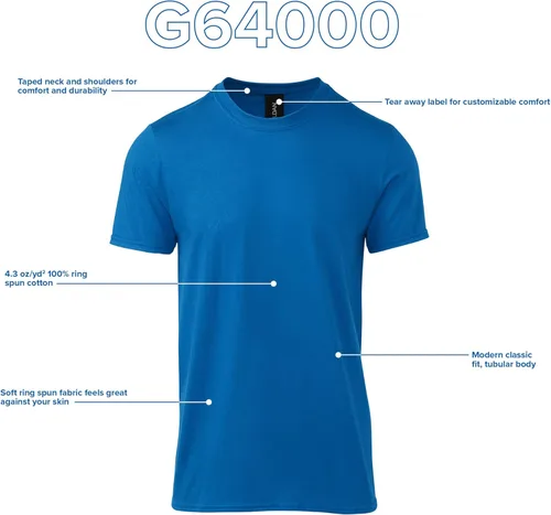 Vista 2 de Gildan Softstyle Camiseta de algodón para adultos, estilo G64000, paquete múltiple
