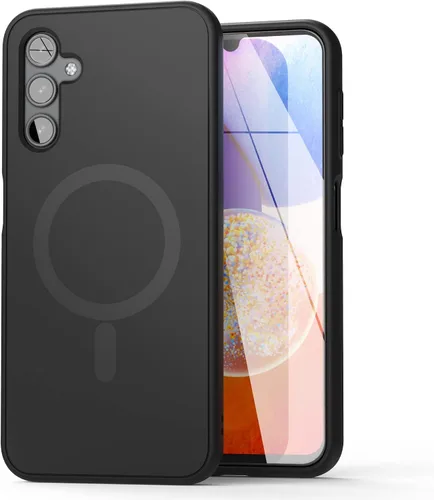 Vista 8 de Funda magnética para Samsung Galaxy A14 5G con soporte de agarre para teléfono, compatible con accesorios MagSafe (negro) (A14 5G)