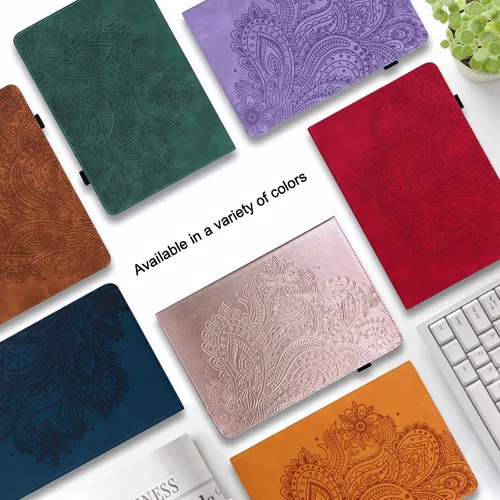 Vista 4 de Funda para Fire HD 8 / Fire HD 8 Plus (12ª/10ª generación, 2024/2022/2020), funda de piel sintética a prueba de golpes con ranuras para tarjetas