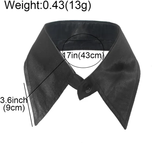 Vista 4 de KOSMOS-LI Blusa desmontable de solapa con cuello de imitación de 2 piezas para mujer, color negro, Negro